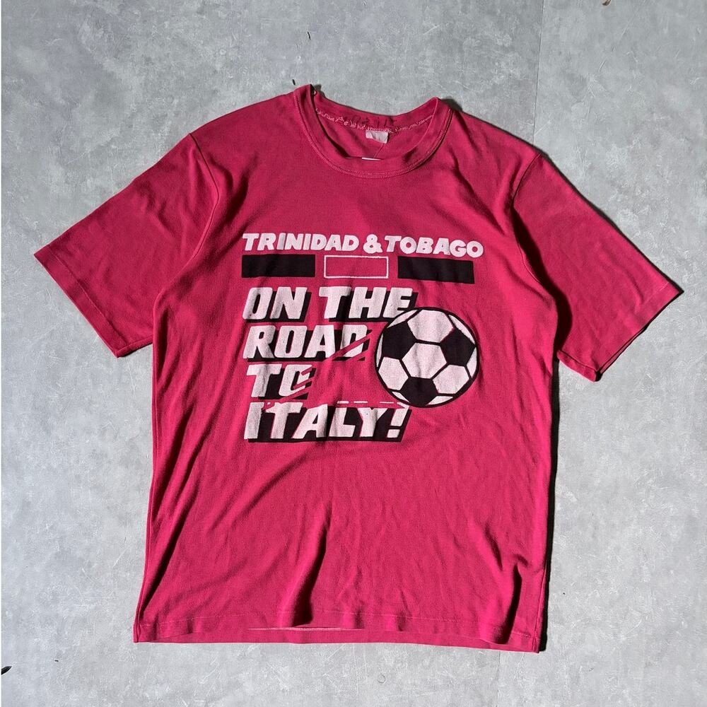 90s Vintage FIFA World Cup Trinidad & Tobago Red T Shirt -M